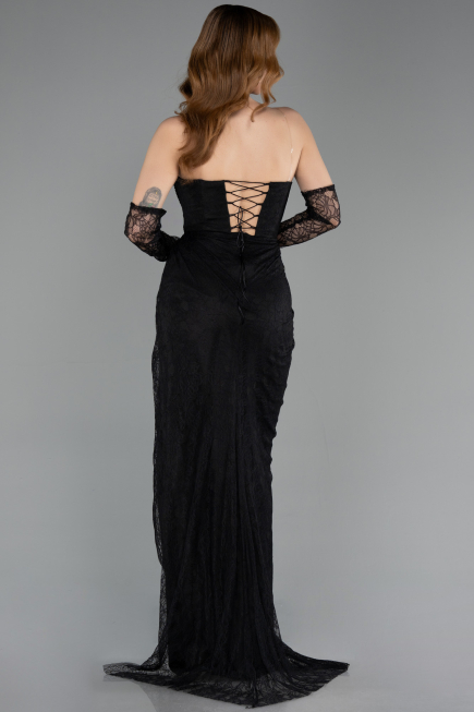 Long Black Dantelle Evening Dress ABU5770
