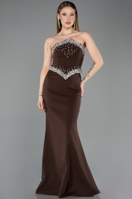 Long Brown Mermaid Prom Dress ABU5866