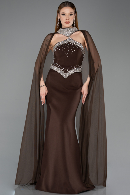 Long Brown Mermaid Prom Dress ABU5866