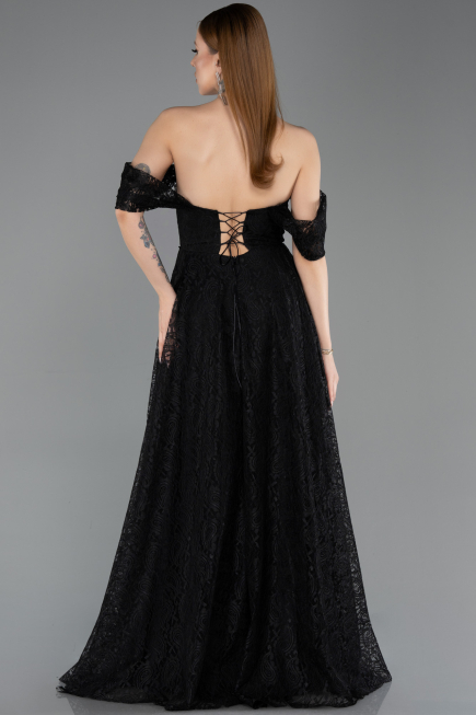 Long Black Dantelle Evening Dress ABU5867