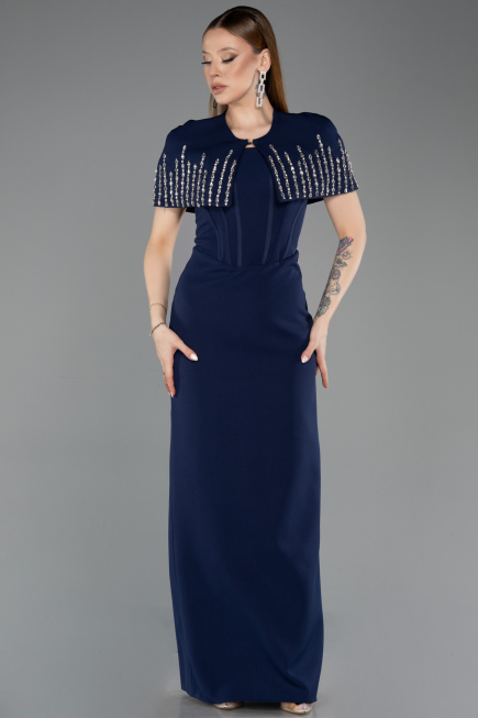 Long Navy Blue Evening Dress ABU5889