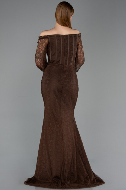 Long Brown Dantelle Mermaid Prom Dress ABU5890
