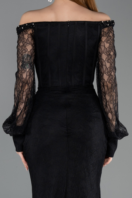 Long Black Dantelle Mermaid Prom Dress ABU5890