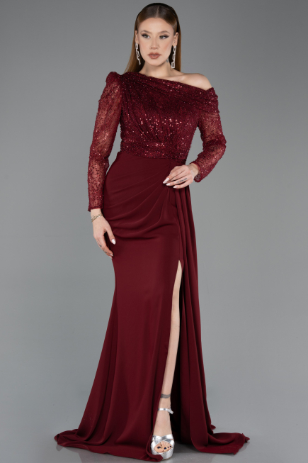 Long Burgundy Evening Dress ABU5893