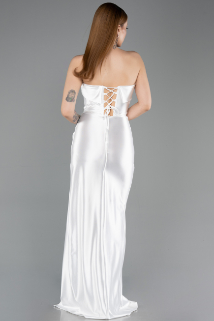 White Long Prom Gown ABU4944