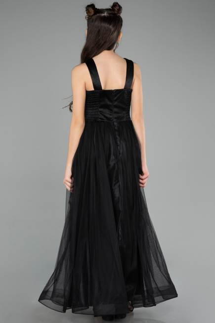 Black Long Girl Dress ABU2447