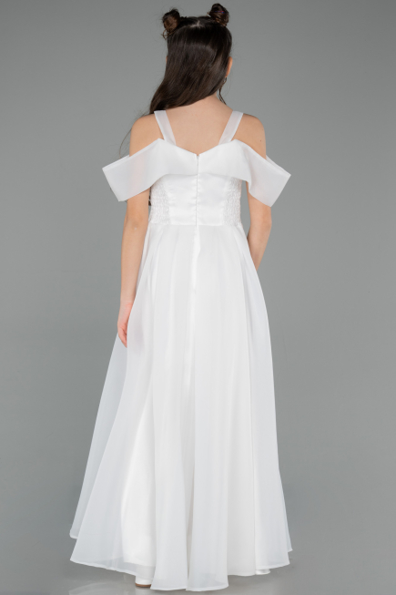 Long White Girl Dress ABU5903