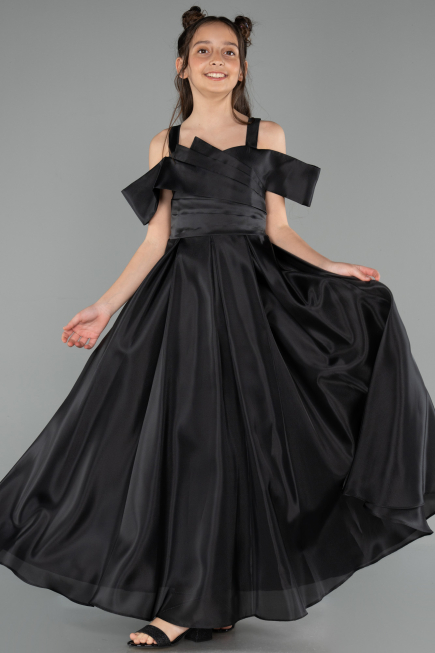 Long Black Girl Dress ABU5903