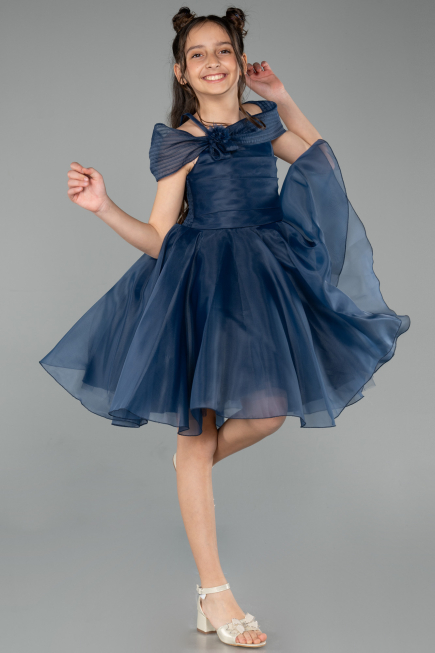 Short Navy Blue Girl Dress ABK2566