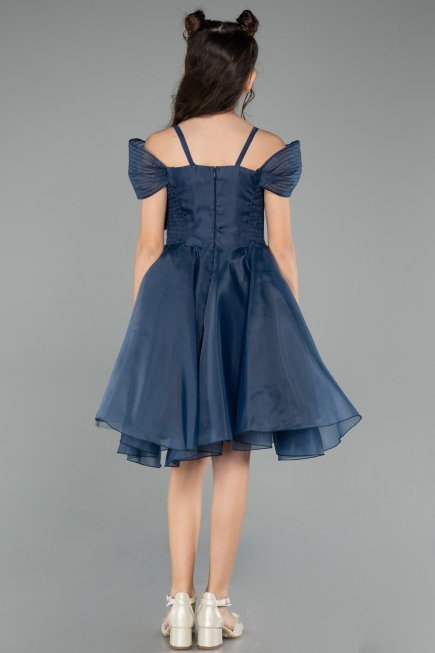 Short Navy Blue Girl Dress ABK2566