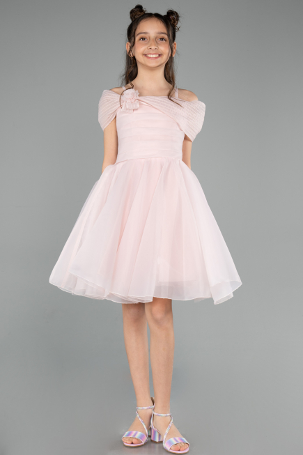 Short Powder Color Girl Dress ABK2566
