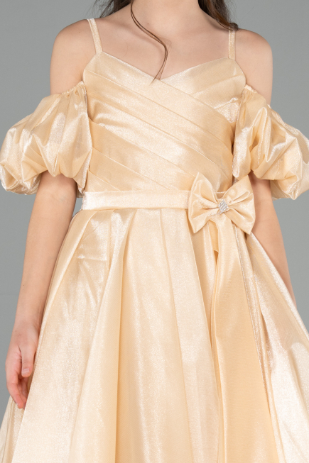 Long Gold Girl Dress ABU5912