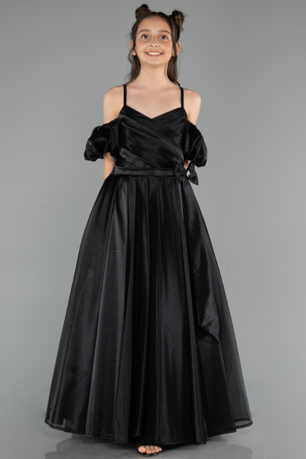 Long Black Girl Dress ABU5912