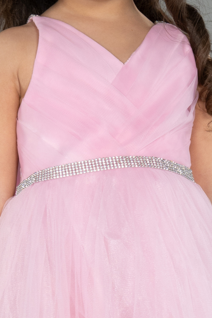 Short Powder Color Girl Dress ABK2567