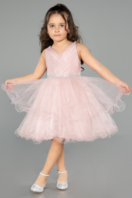 Short Rose Colored Girl Dress ABK2569