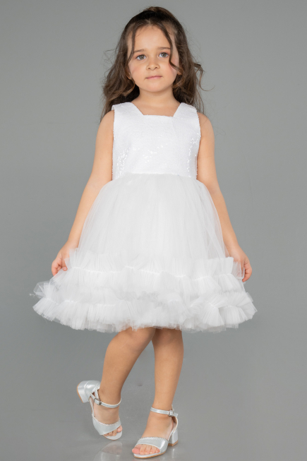 Short White Girl Dress ABK2570