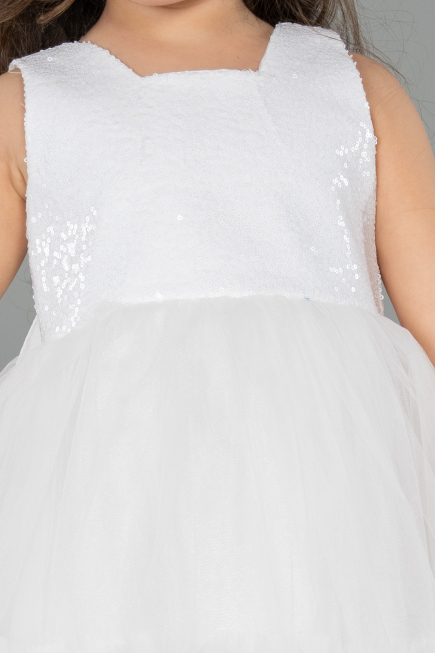 Short White Girl Dress ABK2570