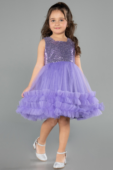 Short Purple Girl Dress ABK2570