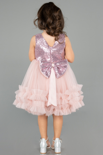 Short Powder Color Girl Dress ABK2570