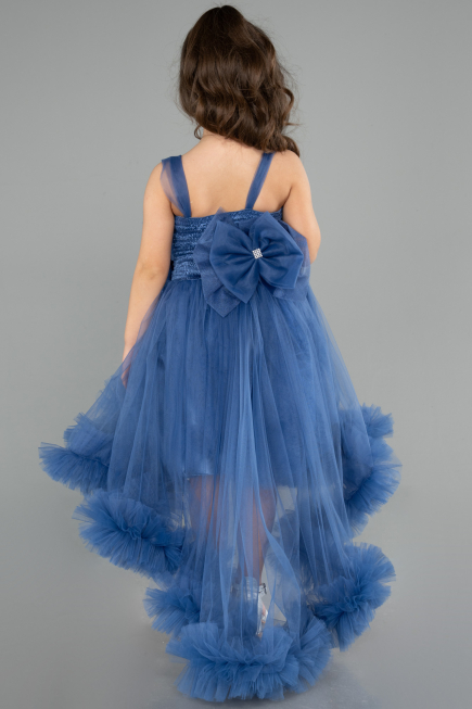 Front Short Back Long Indigo Girl Dress ABO129