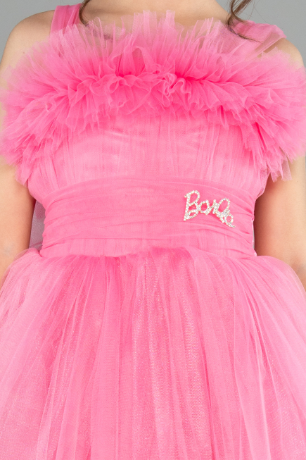 Front Short Back Long Pink Girl Dress ABO130
