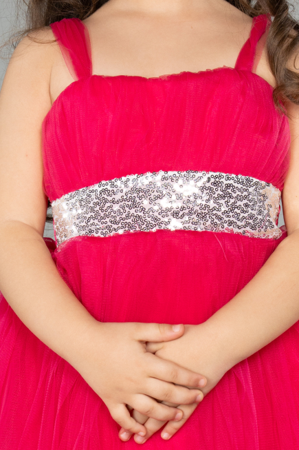 Fuchsia Long Girl Dress ABU3031