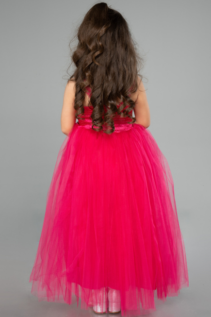 Fuchsia Long Girl Dress ABU3031