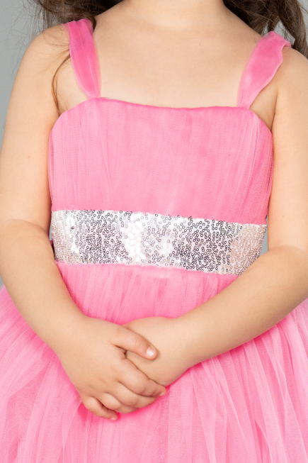 Long Pink Girl Dress ABU3031