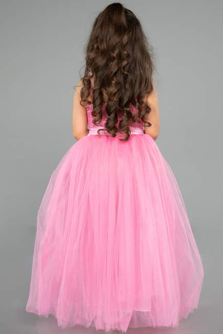 Long Pink Girl Dress ABU3031