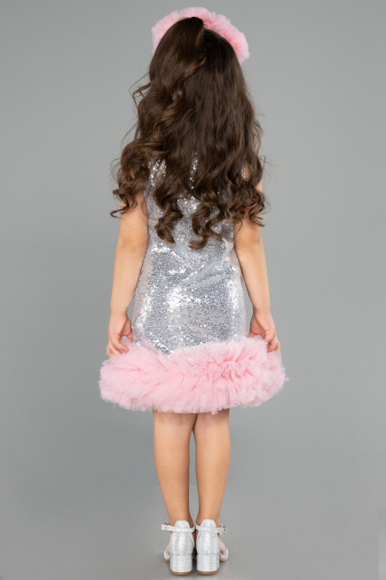 Short Silver Girl Dress ABK2574