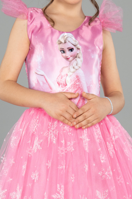 Long Pink Girl Dress ABU5906