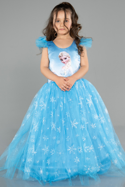 Long Blue Girl Dress ABU5907