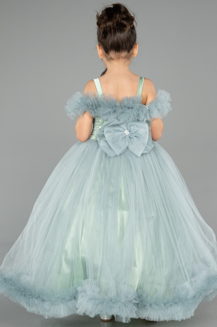 Long Mint Kid Wedding Dress ABG178