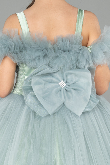 Long Mint Kid Wedding Dress ABG178
