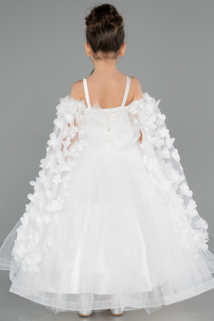 Long White Kid Wedding Dress ABG179