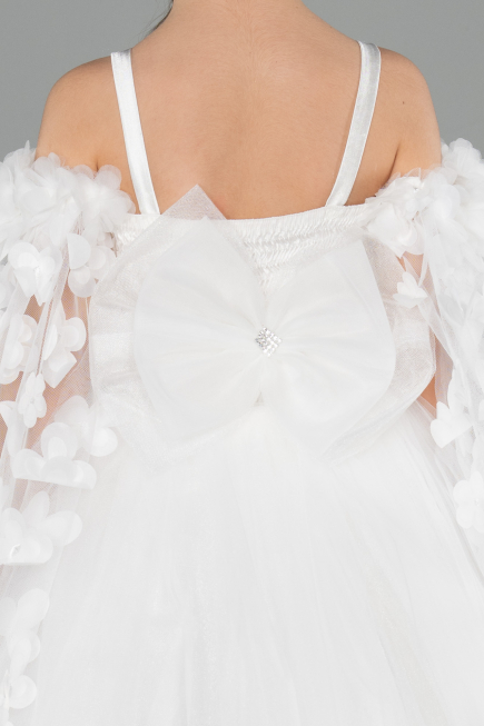 Long White Kid Wedding Dress ABG179
