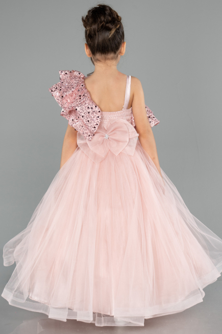 Long Powder Color Kid Wedding Dress ABG180
