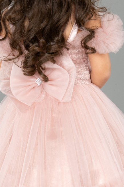 Long Powder Color Kid Wedding Dress ABG183