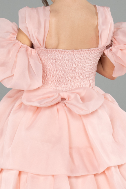 Long Powder Color Kid Wedding Dress ABG184