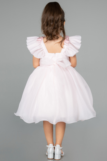Long Powder Color Girl Dress ABU3722