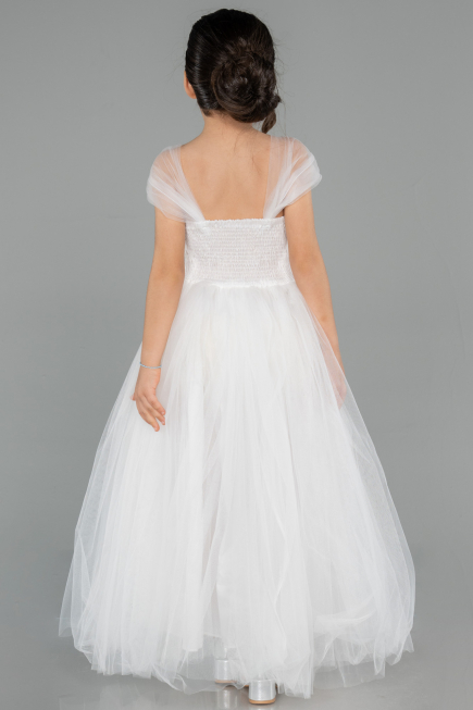 Long White Girl Dress ABU3566