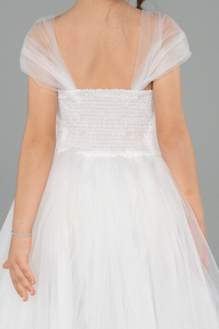 Long White Girl Dress ABU3566