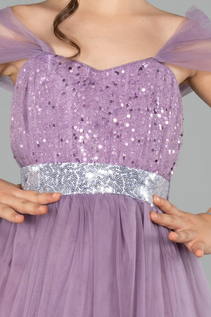 Lavender Long Girl Dress ABU3566