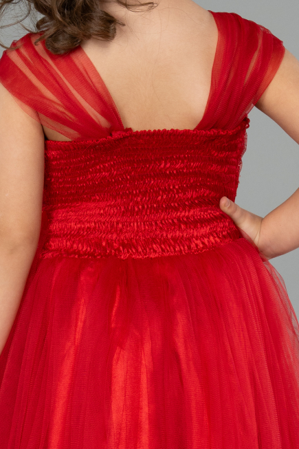 Front Short Back Long Red Girl Dress ABO105