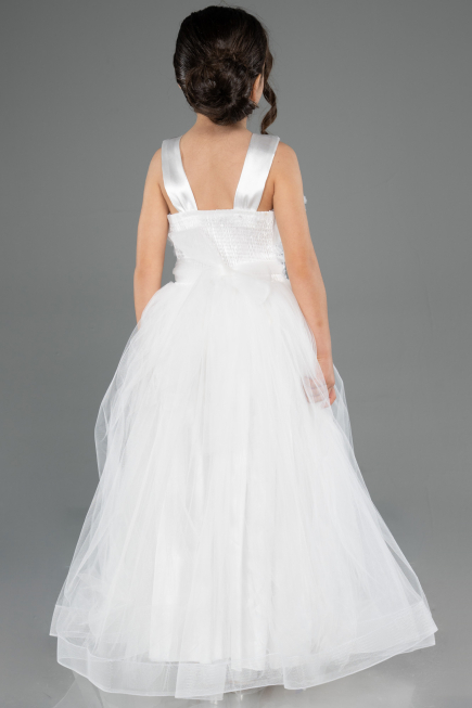Long White Girl Dress ABU3909