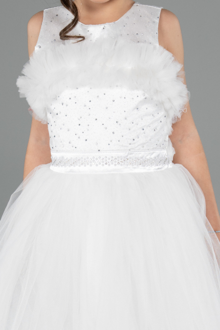 Long White Girl Dress ABU3909