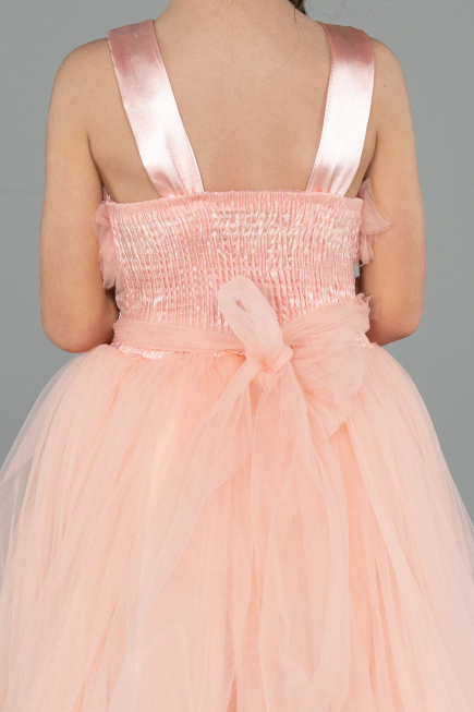 Long Salmon Girl Dress ABU3909