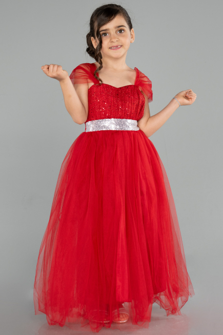 Long Red Girl Dress ABU3566