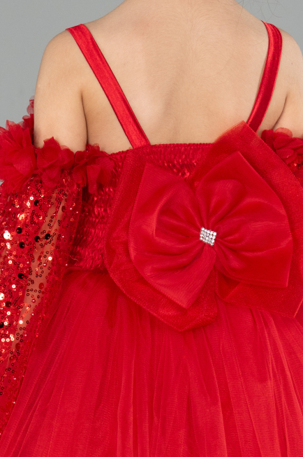 Long Red Kid Wedding Dress ABG179