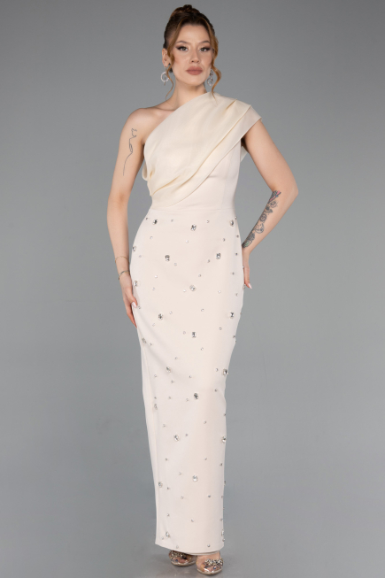 Beige Midi Cocktail Dress ABK2337